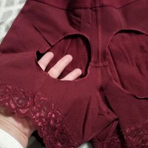 Burgundy Lace Trim Women's Panties